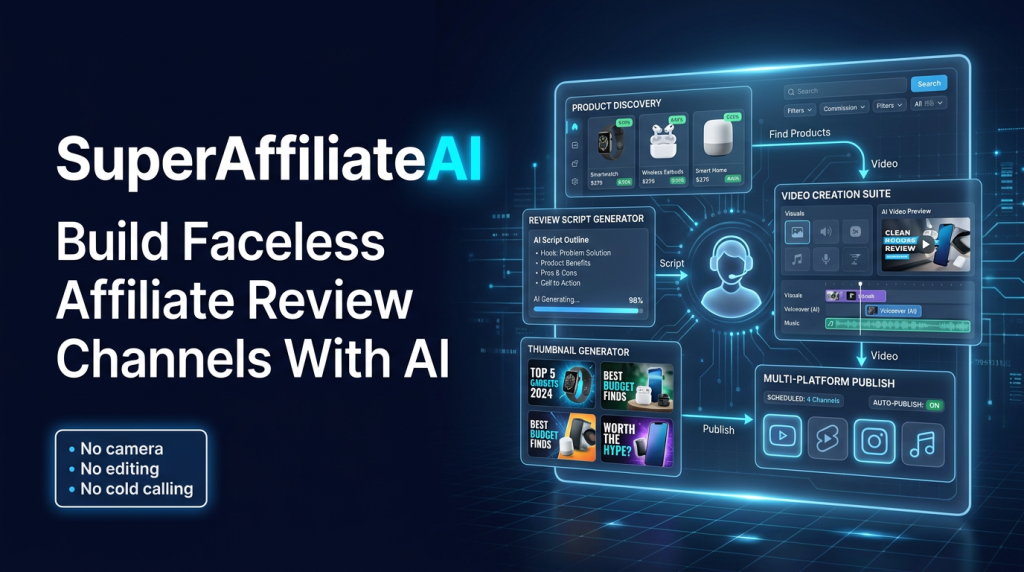 The AI System That Builds Faceless Affiliate Review Channels — No Camera, No Editing, No Cold Calling