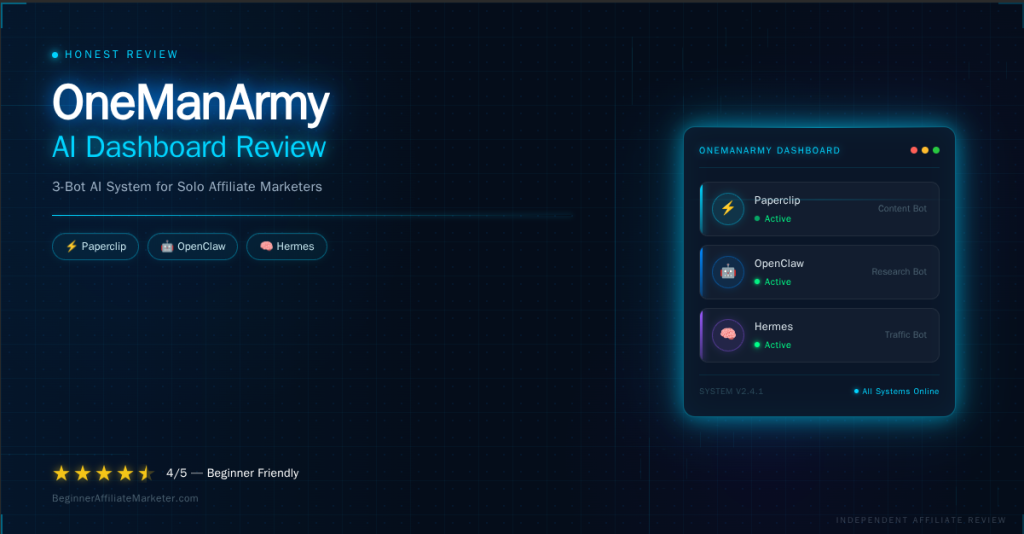 OneManArmy Review: Is This AI Dashboard Worth It for Beginner Affiliate Marketers?